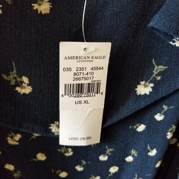 NEW American Eagle Daisy Cold Shoulder Crop Top XL - Picture 5 of 7